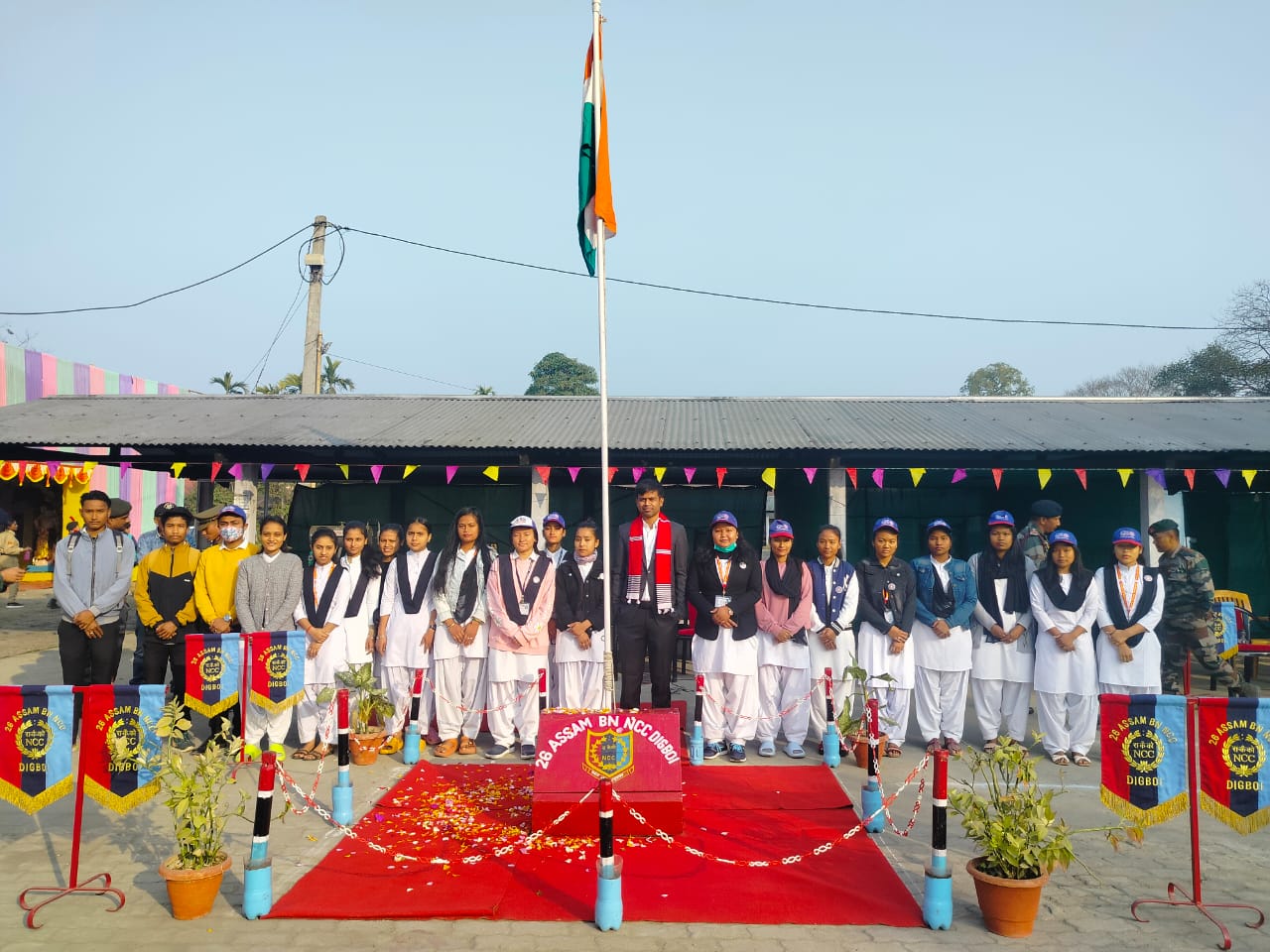 Programme Officer & NSS Volunteers during Republic Day celebrations